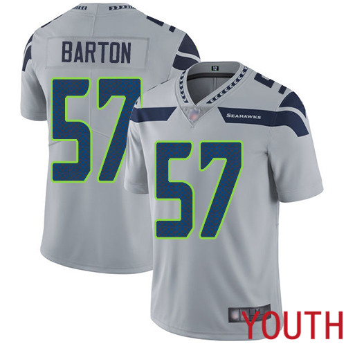 Seattle Seahawks Limited Grey Youth Cody Barton Alternate Jersey NFL Football 57 Vapor Untouchable